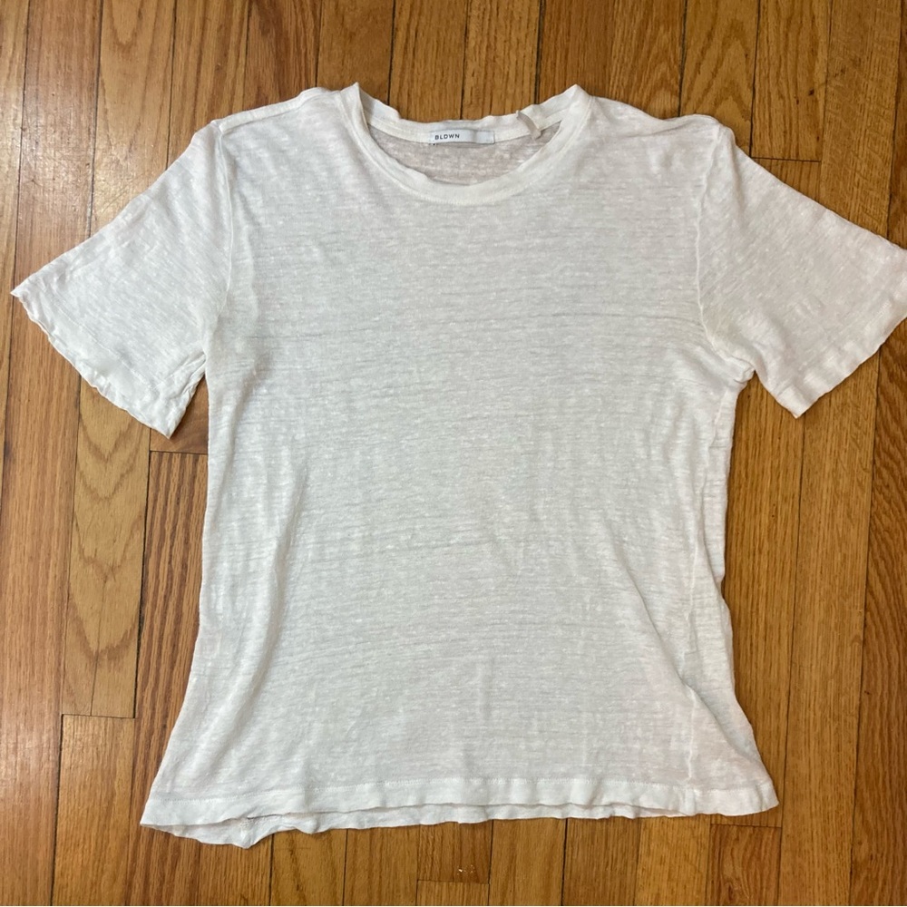 BLDWN 100% Linen Optic White Tee